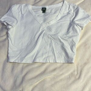 Wild Fable White Fitted Crop T-Shirt